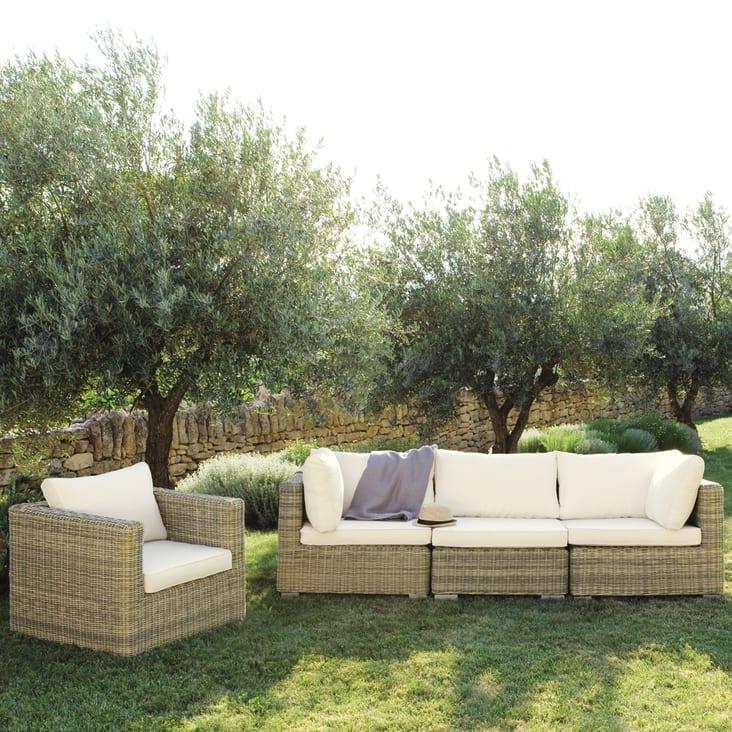 Maisons du Monde St Raphaël - Esquina de sofá de jardín de resina trenzada Última moda