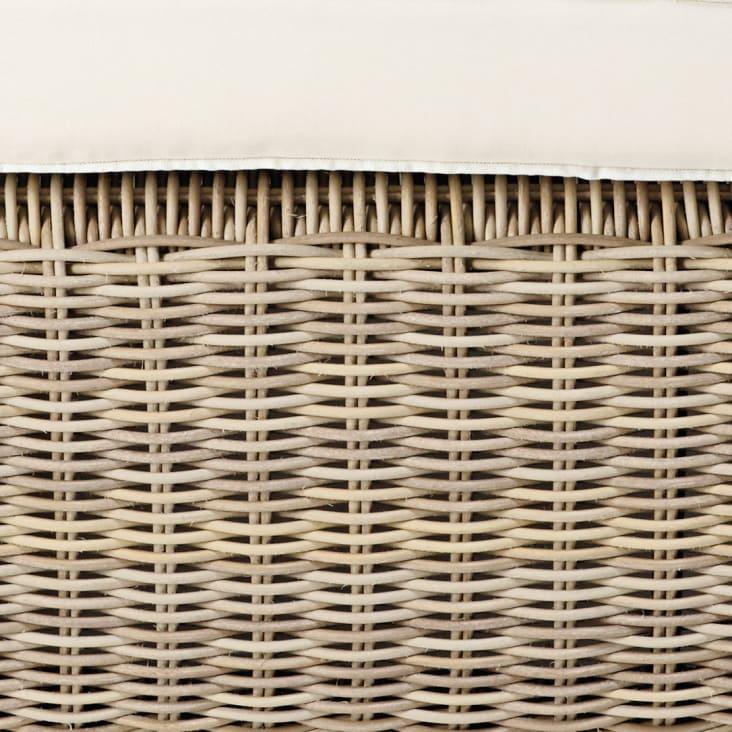 Maisons du Monde Sardaigne - Ángulo para sofá modular de jardín de resina reciclada tejida de color beige y cojines de poliéster reciclado crudo Descuento por venta flash