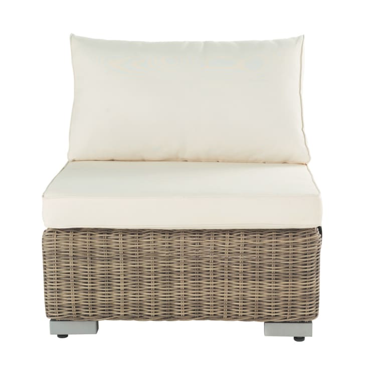 Maisons du Monde St Raphaël - Módulo sin brazos de jardín de resina trenzada reciclada Ofertas de temporada