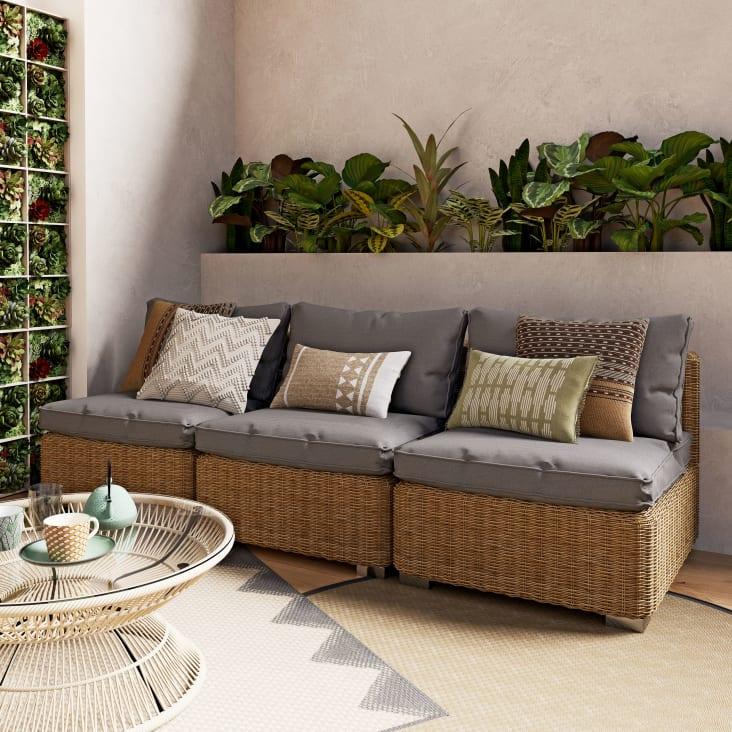 Maisons du Monde Isola - Cojines para módulo sin brazos de jardín gris oscuro Rebajas de fin de temporada