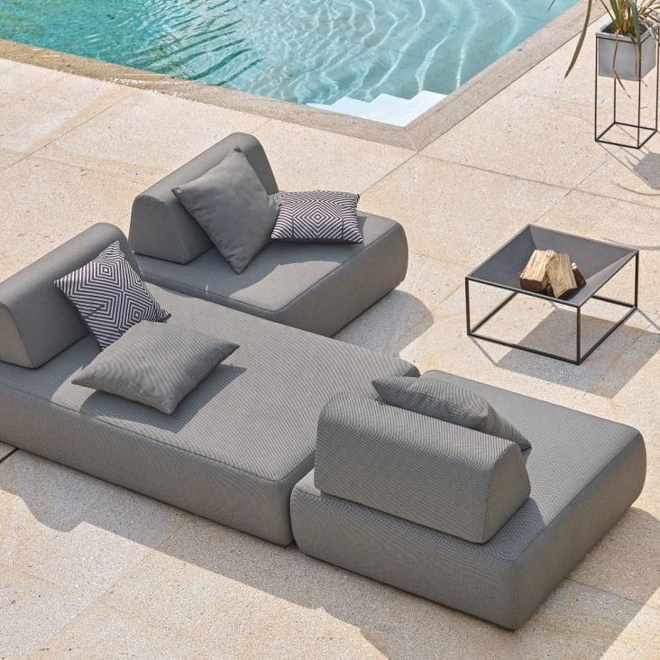 Maisons du Monde Lazaro - Chaise longue de jardín de fibra de poliolefina gris antracita Precio ultrabajo