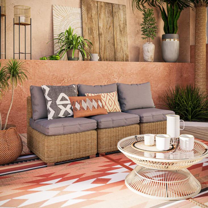 Maisons du Monde Isola - Cojines para sillón de jardín gris oscuro Outlet