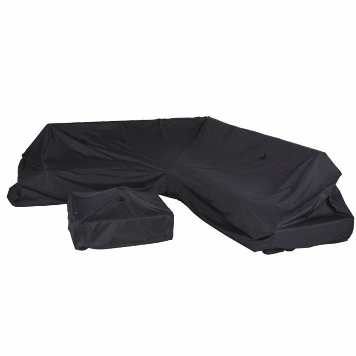 Maisons du Monde Puravida - Funda protectora para salón de jardín esquinero en negro 270 x 105 x 70 Descuento
