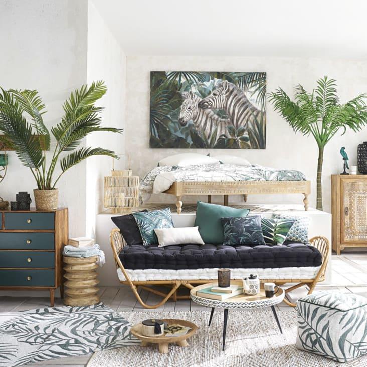 Maisons du Monde NIASSA - Soporte para plantas de metal calado negro con motivos vegetales Promoción trimestral