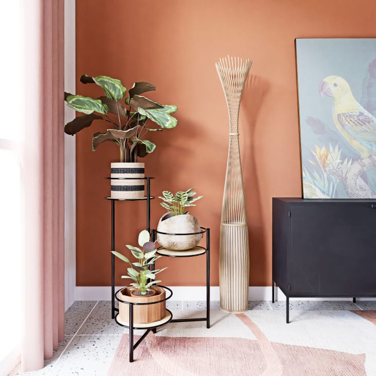 Maisons du Monde ERLING - Soporte de plantas negro y beige Solo queda un día