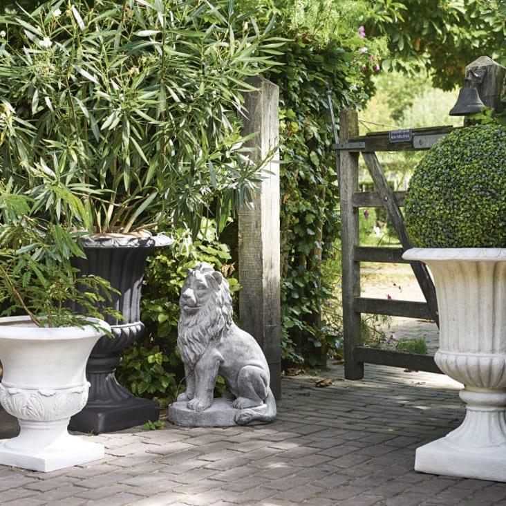 Maisons du Monde Eyguieres - Copa de jardín de resina gris antracita Al. 71cm EYGUIERES Liquidación
