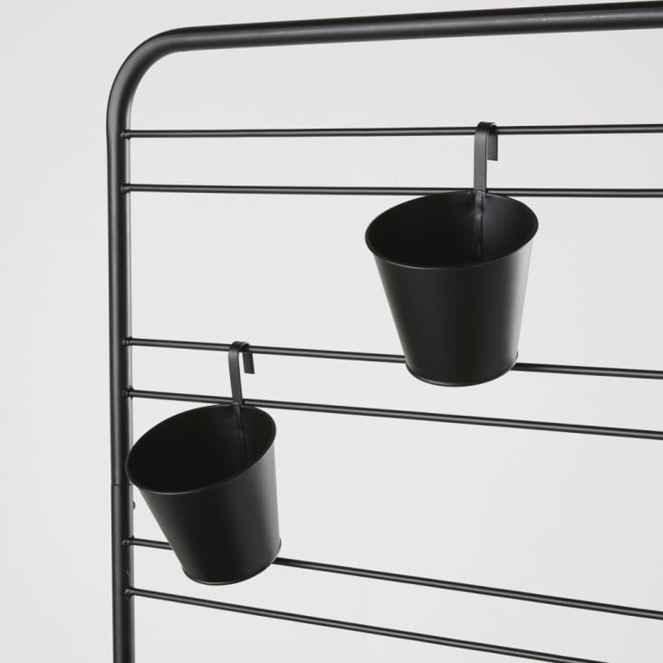 Maisons du Monde AUCKLAND - Jardinera de metal negro con 4 tarros Envío internacional gratuito
