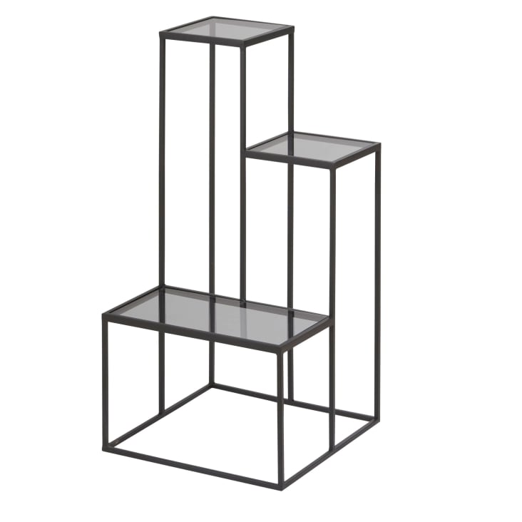 Maisons du Monde LUCIA - Soporte para plantas con diseño de torre en metal negro Limitado a 3 días