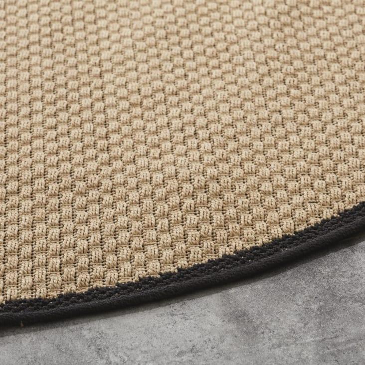 Maisons du Monde TATAO - Alfombra redonda de polipropileno tejido beige y negro D. 160 Ofertas especiales
