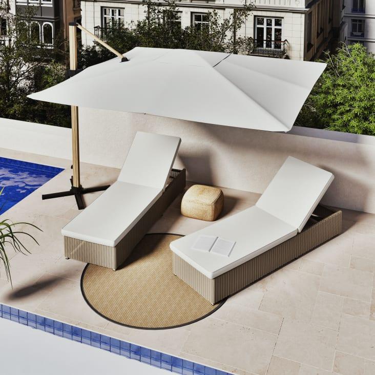 Maisons du Monde TATAO - Alfombra redonda de polipropileno tejido beige y negro D. 160 Ofertas especiales