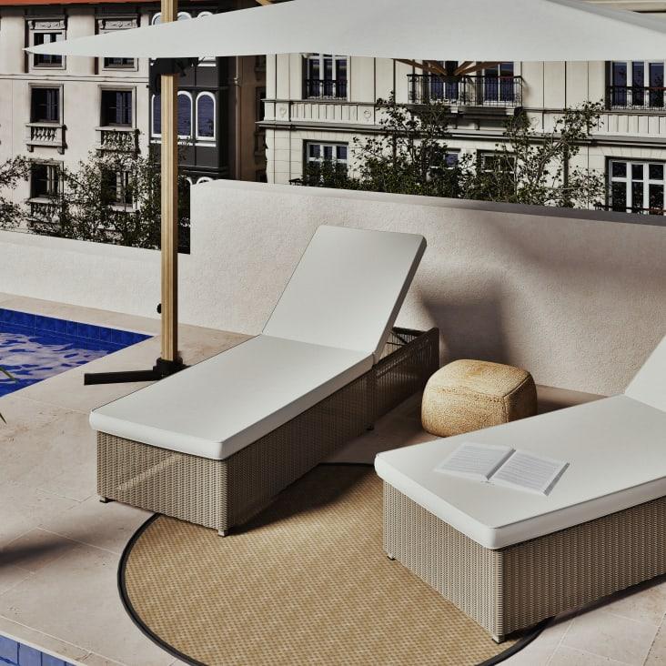 Maisons du Monde TATAO - Alfombra redonda de polipropileno tejido beige y negro D. 160 Ofertas especiales
