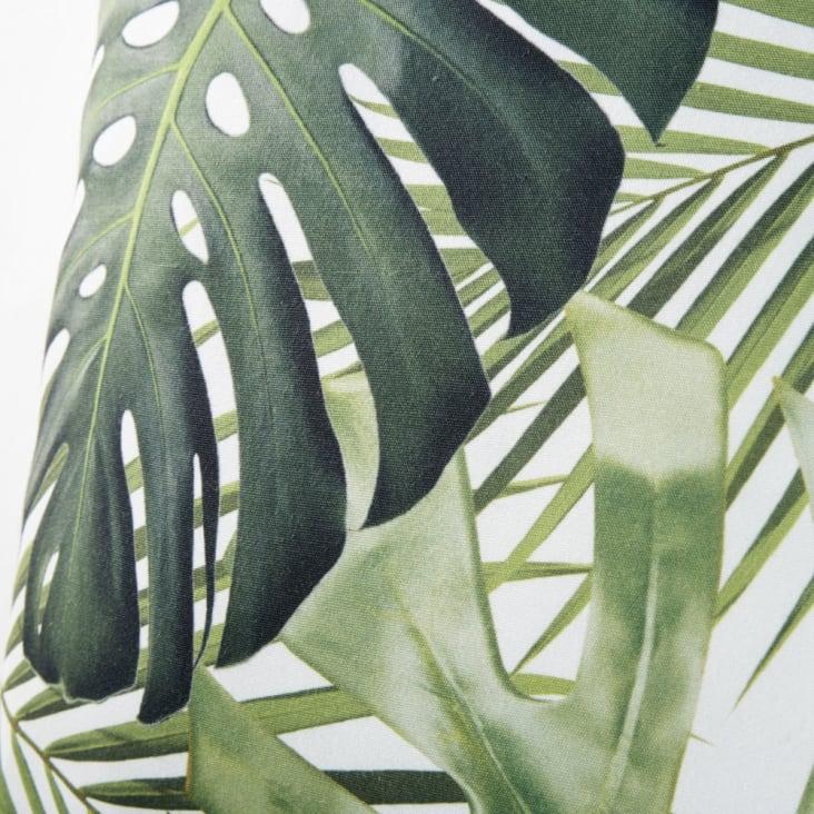Maisons du Monde MADIDI - Cojín blanco con estampado de hojas verde 45x45 Ofertas