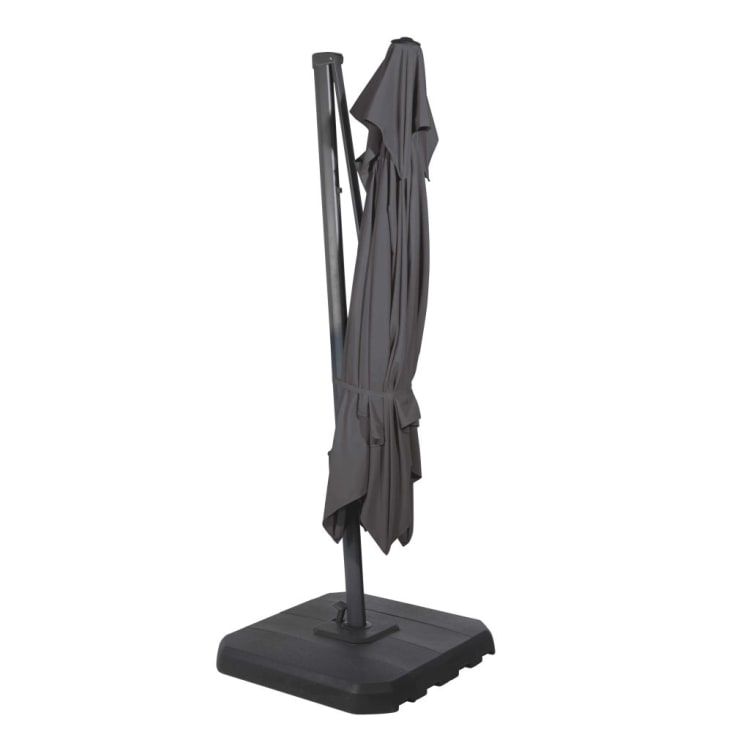 Maisons du Monde Shadow Business - Sombrilla con brazo lateral profesional de aluminio con pata de tela de color gris antracita 3 x 3 m Ventas relámpago