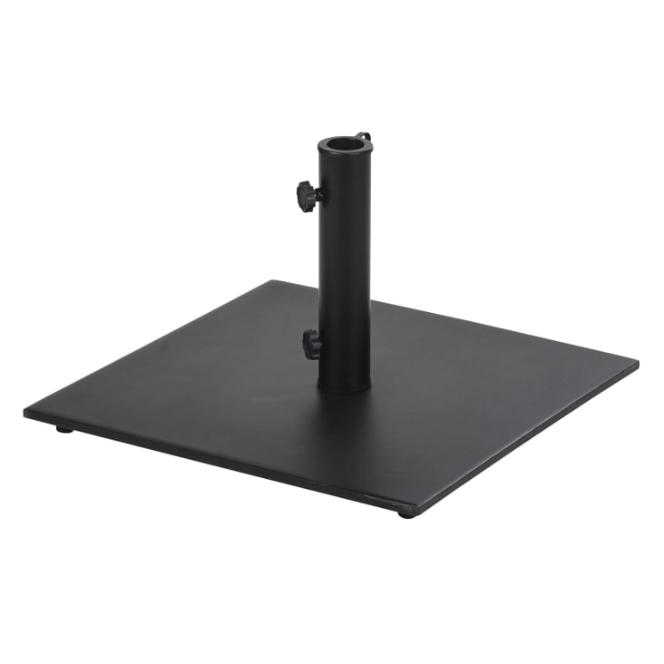 Maisons du Monde Fuzu - Pie de sombrilla cuadrado de acero negro 25 kg Liquidación
