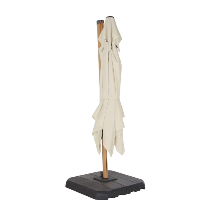 Maisons du Monde Shadow - Sombrilla profesional de aluminio con base de imitación de madera tejido crudo 3m x 3m Rebajas top