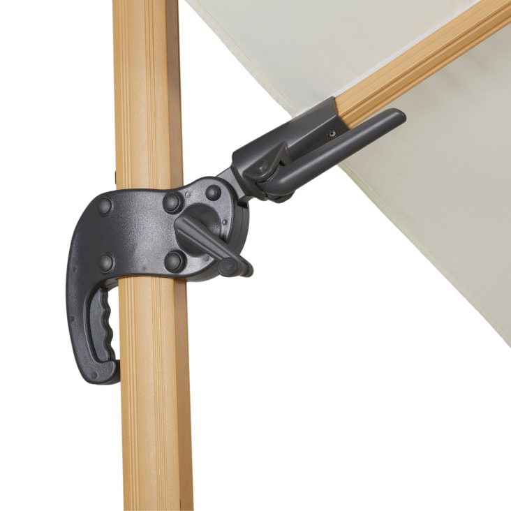 Maisons du Monde Aguadila - Sombrilla con brazo lateral 3 x 3m de aluminio efecto madera y tela color crudo Oferta especial