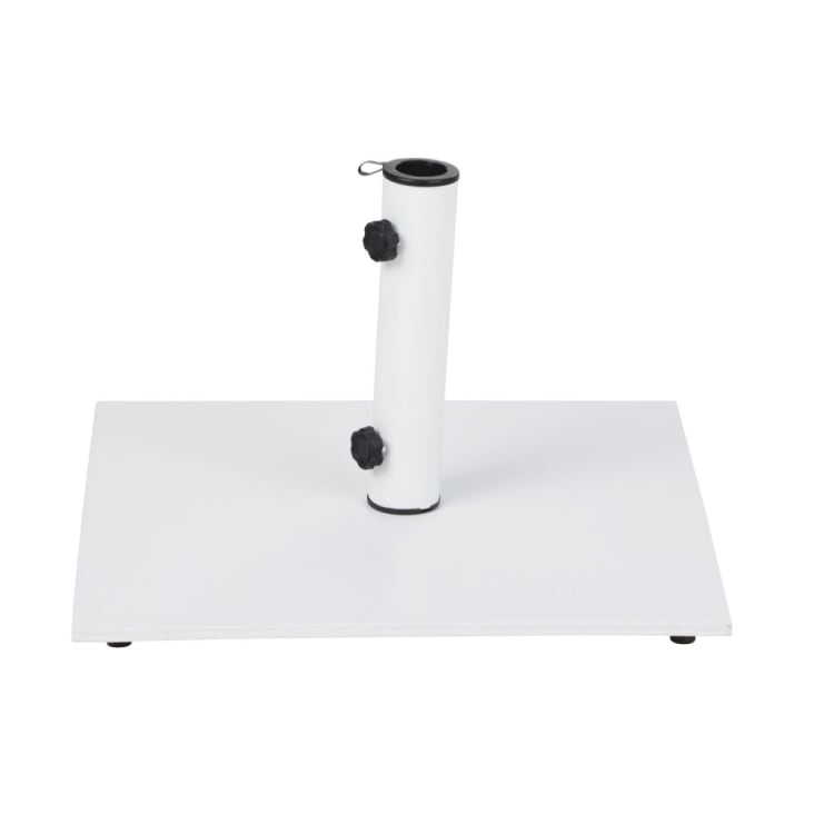 Maisons du Monde Fuzu - Pie de sombrilla cuadrado de acero blanco 25 kg