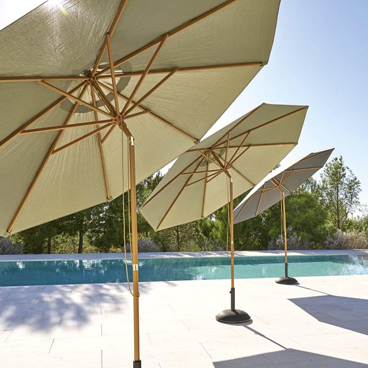 Maisons du Monde Palma - Sombrilla abatible de aluminio y tela de color crudo 3 x 3 m ÚLTIMAS EDICIONES