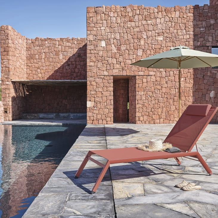 Maisons du Monde Palma - Sombrilla abatible de aluminio y tela de color crudo 3 x 3 m ÚLTIMAS EDICIONES