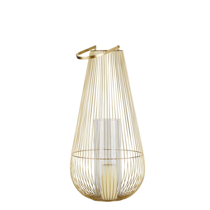 Maisons du Monde Mombasa - Farol de metal dorado y vidrio Precio de fábrica