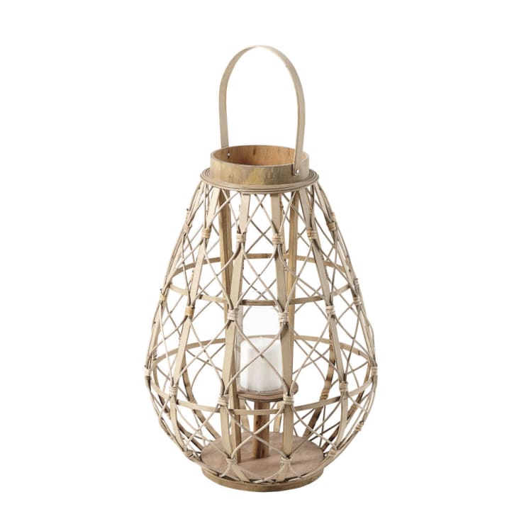 Maisons du Monde BELEM - Farolillo de bambú y cristal Oferta especial de fábrica