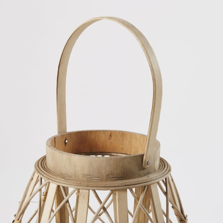 Maisons du Monde BELEM - Farolillo de bambú y cristal Oferta especial de fábrica