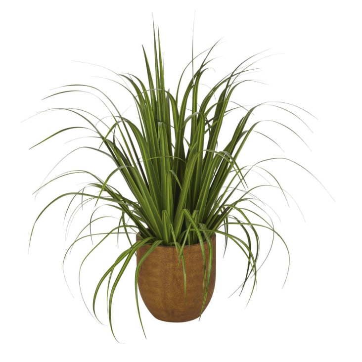 Maisons du Monde IZAN - Planta verde artificial con macetero marrón