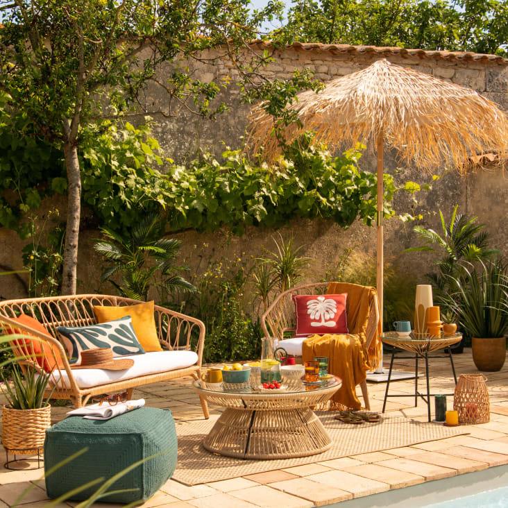 Maisons du Monde IZAN - Planta verde artificial con macetero marrón Descuentos del mes