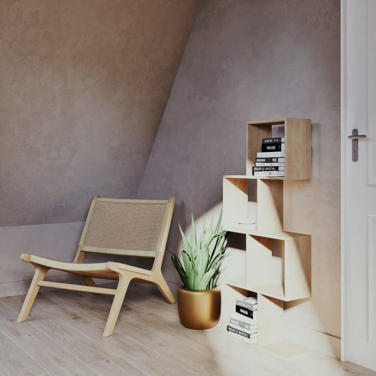 Maisons du Monde Alma - Planta artificial de con maceta dorada Alt. 70 Oferta exclusiva
