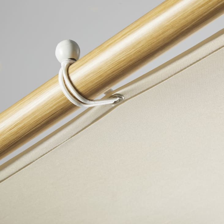 Maisons du Monde Ombre - Cenador para jardín de metal efecto madera y tela color crudo Ventas relámpago