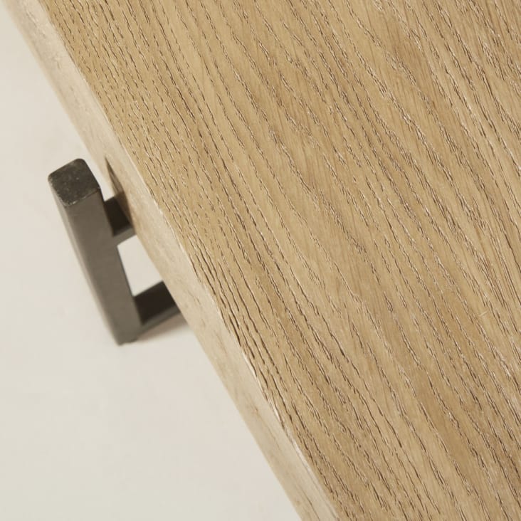 Maisons du Monde Magnus - Mesa baja de roble macizo y metal negro Rebajas top