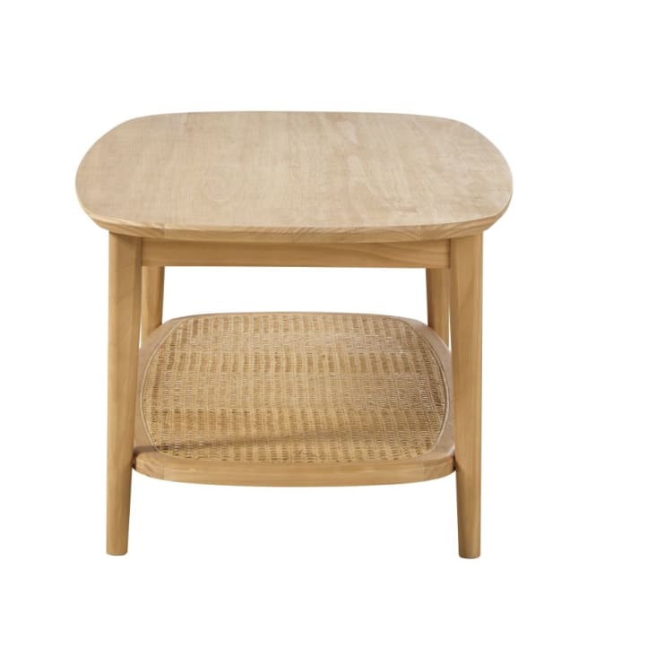 Maisons du Monde Suzelle - Mesita de café de 2 niveles de madera de pino y rejilla de ratán Envío gratis