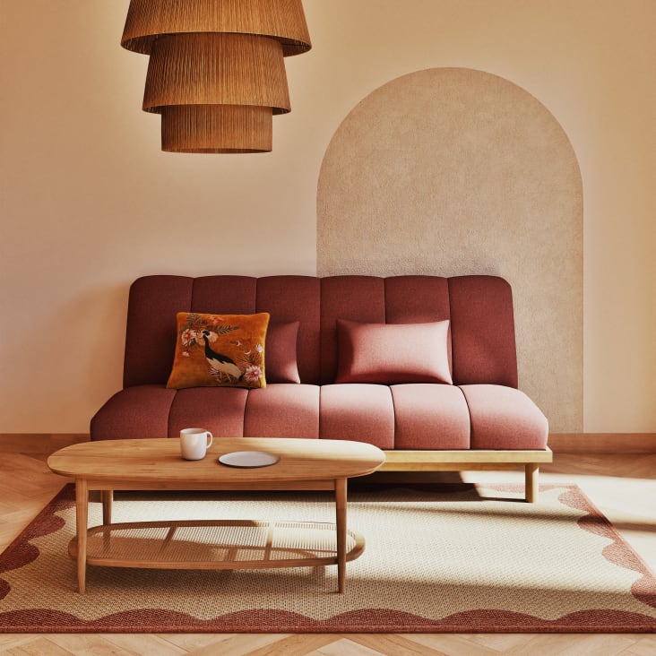 Maisons du Monde Suzelle - Mesita de café de 2 niveles de madera de pino y rejilla de ratán Envío gratis