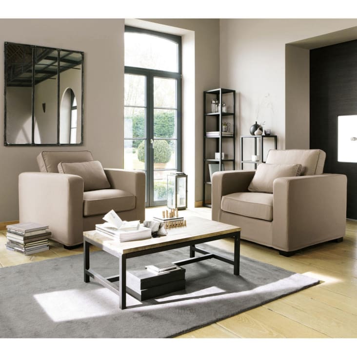 Maisons du Monde Long Island - Mesa baja industrial de abeto macizo y metal Últimos 3 días