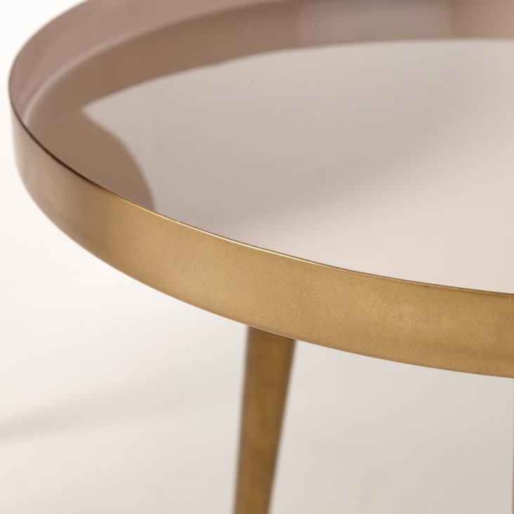 Maisons du Monde Avril - Mesas apilables de metal beige rosado y dorado COMPRAR AHORA