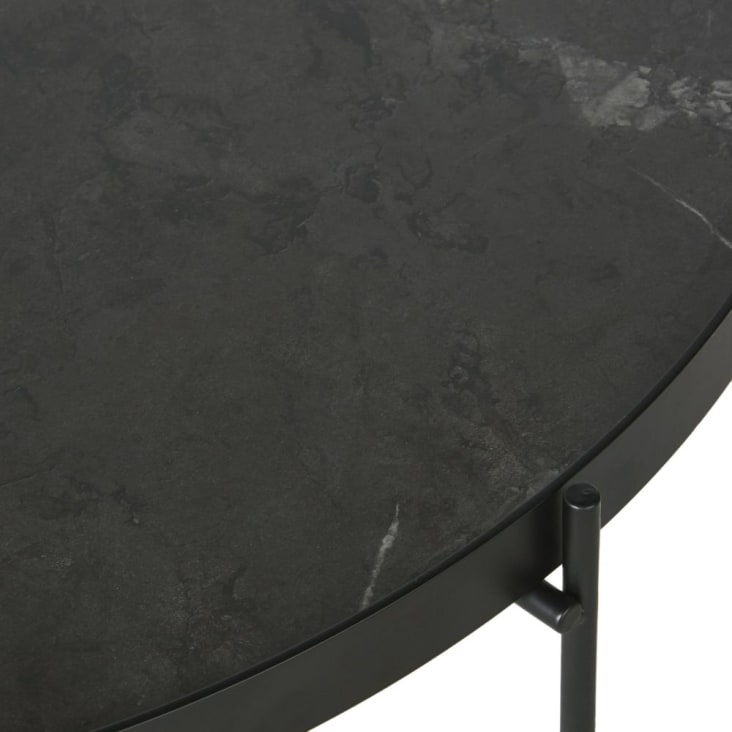 Maisons du Monde Cruzzo - Mesa baja redonda con efecto mármol negro Último día