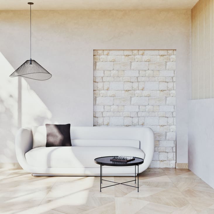 Maisons du Monde Cruzzo - Mesa baja redonda con efecto mármol negro Último día