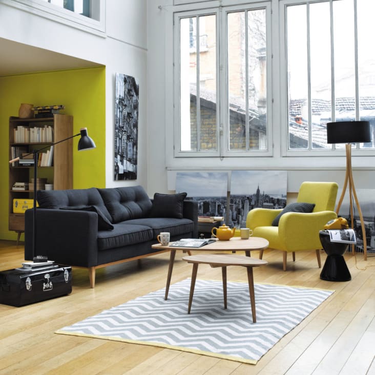 Maisons du Monde Trocadero - Mesa baja vintage de mango macizo Solo hoy