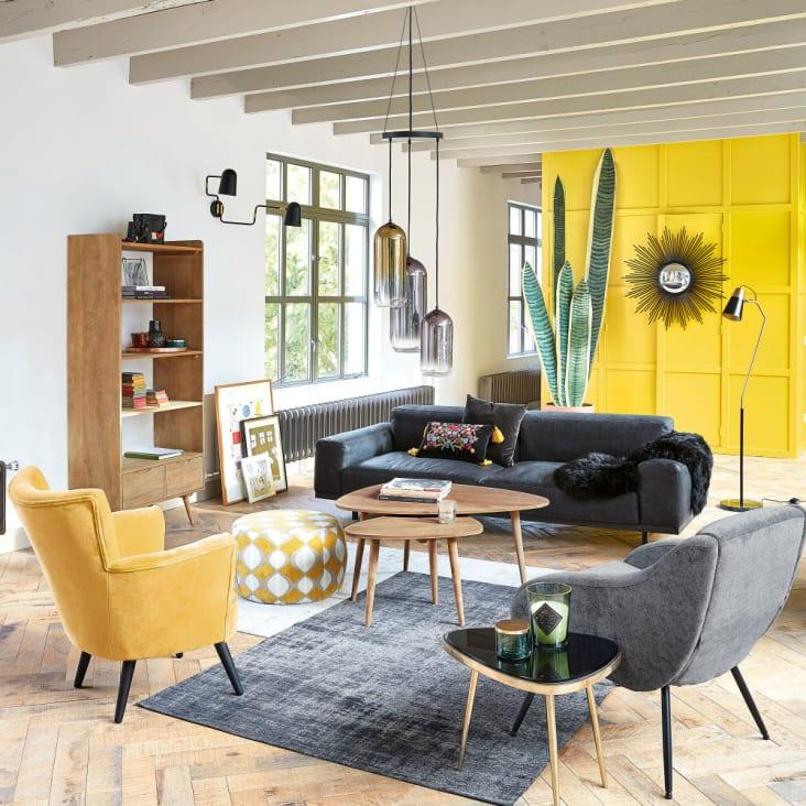 Maisons du Monde Trocadero - Mesa baja vintage de mango macizo Solo hoy