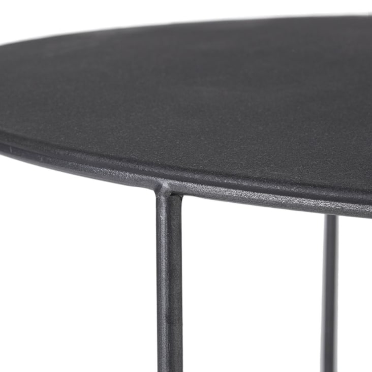 Maisons du Monde Siyah - Mesita de café redonda de metal gris antracita Oferta especial de fábrica