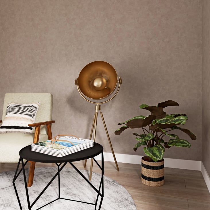Maisons du Monde Prism - Mesa baja redonda de metal negra Solo queda un día