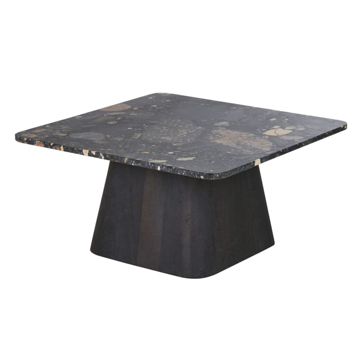 Maisons du Monde Pixus - Mesa de centro de piedra natural y mango negro Grandes descuentos