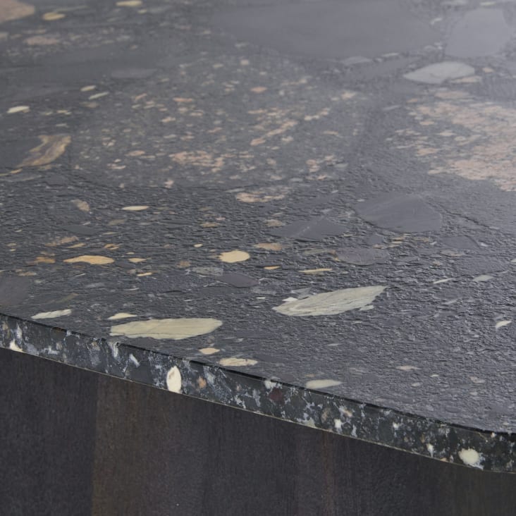 Maisons du Monde Pixus - Mesa de centro de piedra natural y mango negro Grandes descuentos