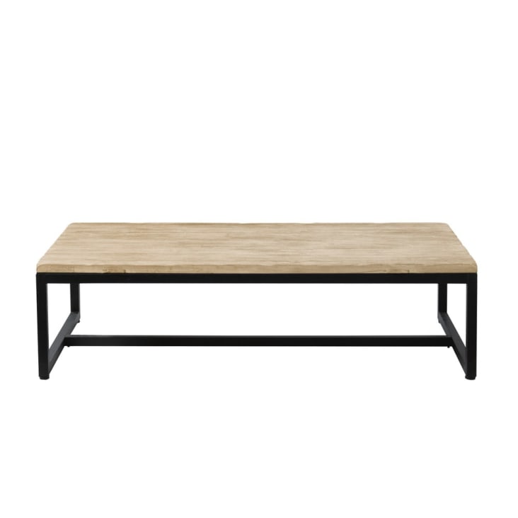 Maisons du Monde Long Island - Mesa baja industrial de abeto macizo y metal