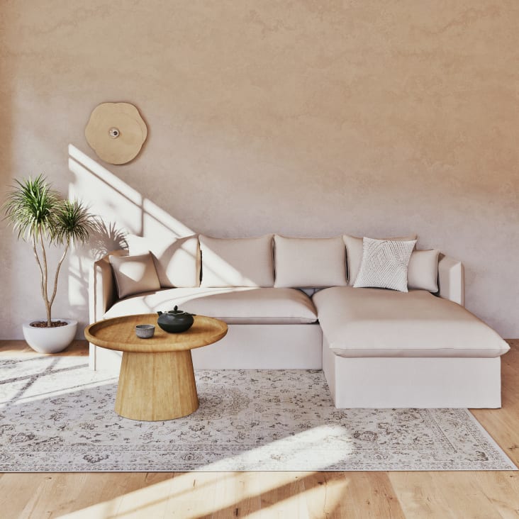 Maisons du Monde Malaya - Mesa baja redonda de madera de mango macizo Limitado a 3 días