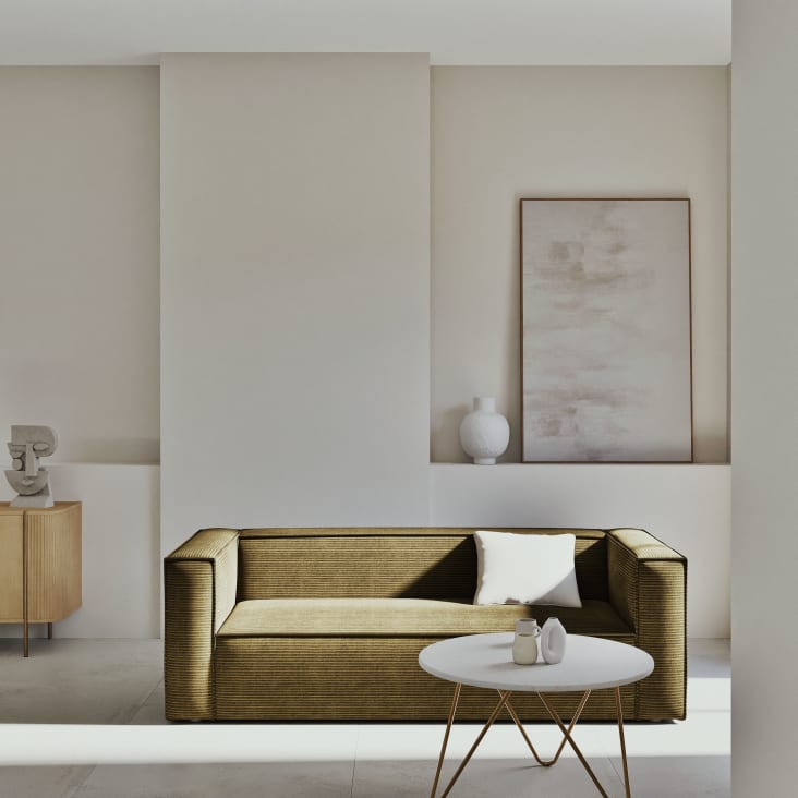 Maisons du Monde Eagle - Mesita de café redonda de mármol y metal color latón Ahorra y exporta