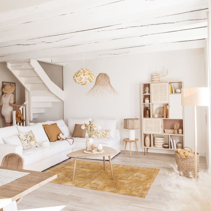 Maisons du Monde Trocadero - Mesa baja vintage de mango macizo Libre de impuestos