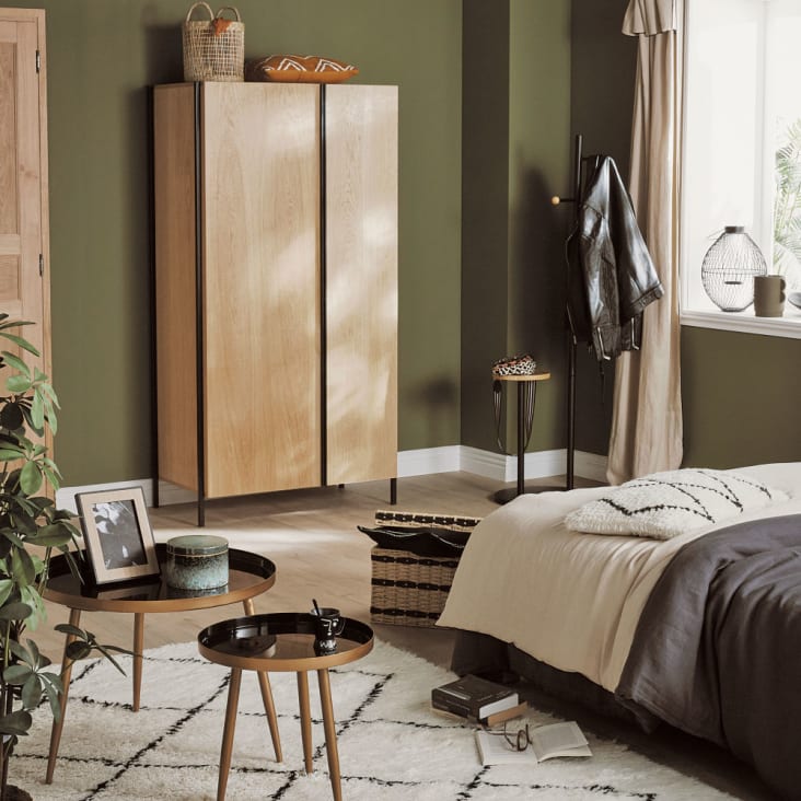 Maisons du Monde Avril - Mesas bajas redondas de metal negro y dorado (x2) Oferta exclusiva
