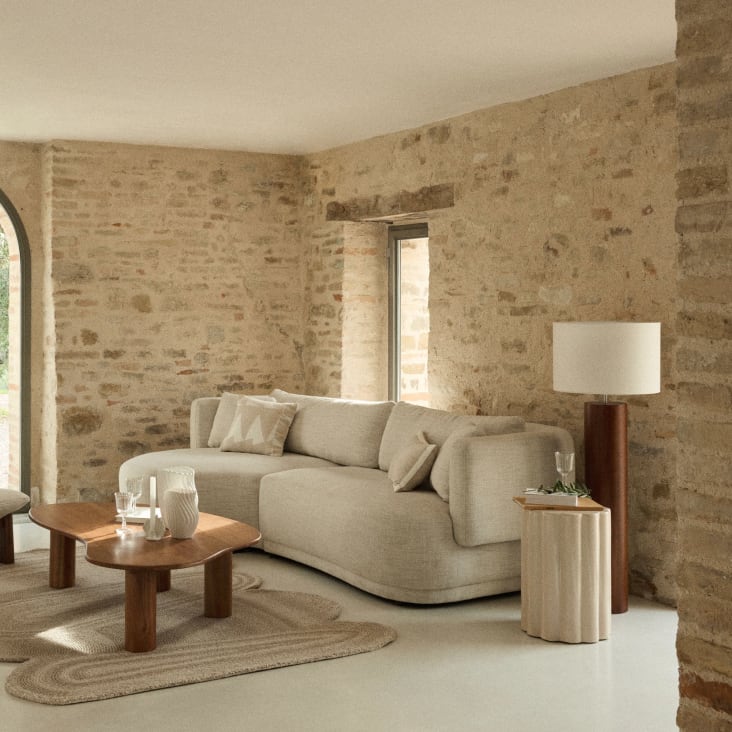 Maisons du Monde Sacramento - Mesa baja ovalada de madera de acacia maciza marrón L145 Descuento por venta flash