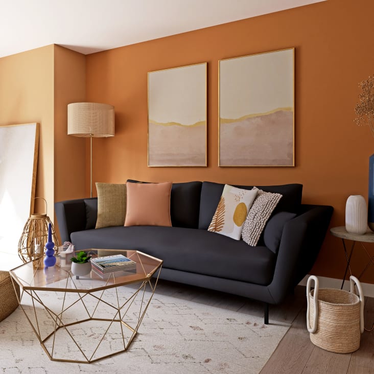 Maisons du Monde Blossom - Mesa baja de metal color latón y cristal Ofertas de temporada